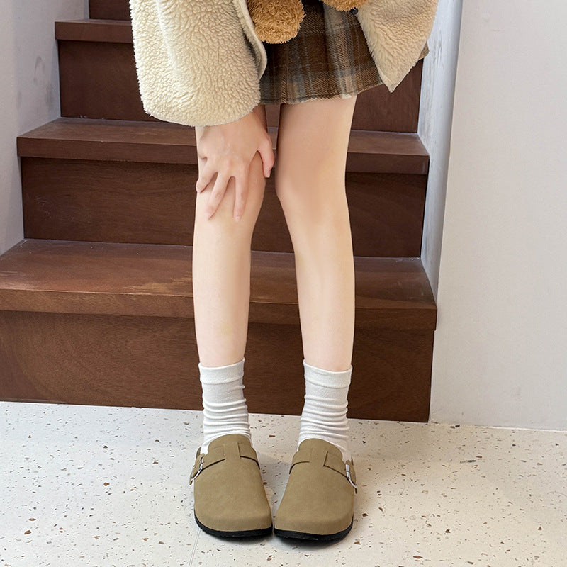 New arrivaloutwearthick sole birkenstock shoes toe toe lazy slippers women's shoes soft sole dopamine half pack shoes couple shoes