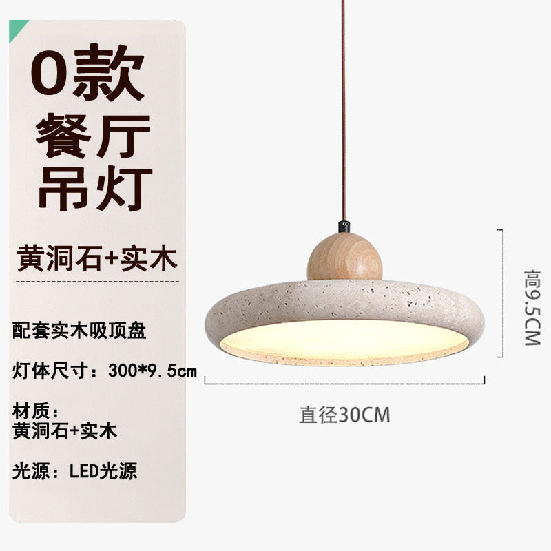 Vintage dining room light Bedroom bedside chandelier Cream wind wabi-sabi wind Bar light Yellow cave stone small decoration minimalist