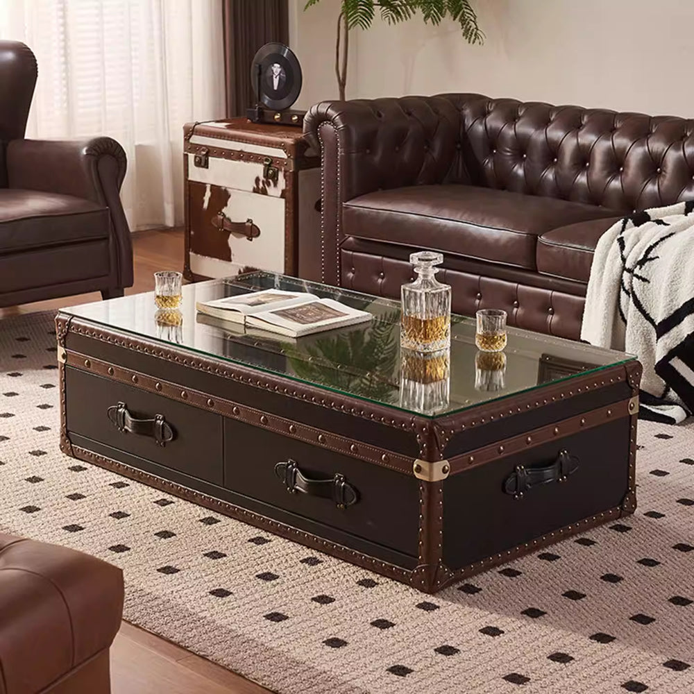 Solid wood small apartment combination bar house for homektv designer genuine leather art coffee table foshan furniture factory