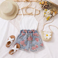 cute girl jumpsuit suspender pit denim printingsuit wholesale one piece drop shipping