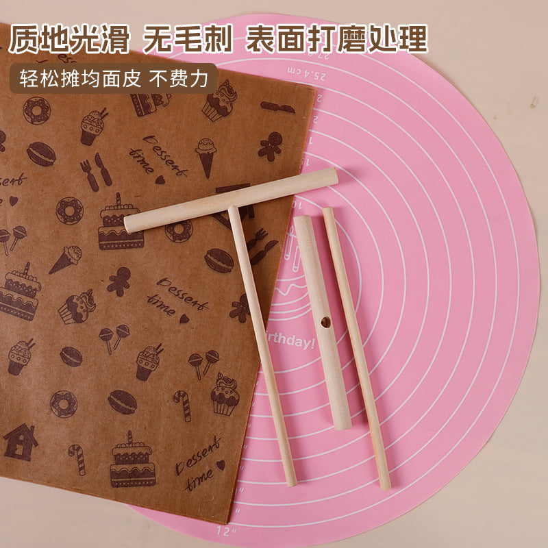 Pancake fruit rake round head bamboo dragonfly baking tool t-shaped omelette batter pancake scraper spatula cross-border