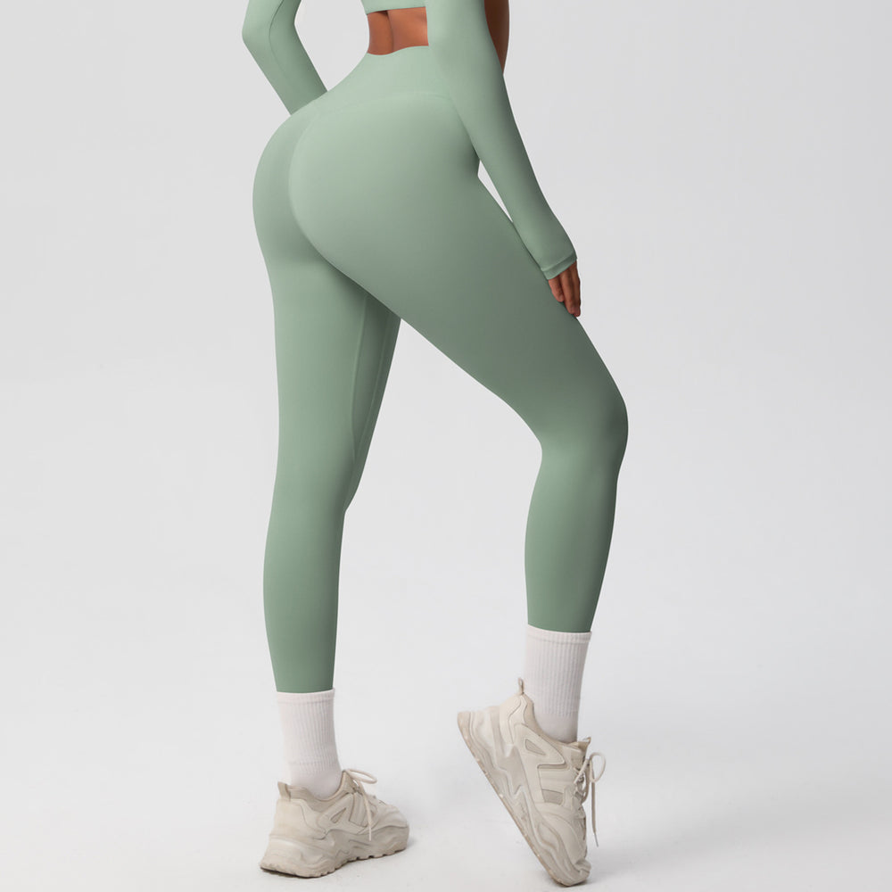 European and american high-waisted brushed nylon yoga pants - cloud-like outdoor activewear leggings - quick-dry, breathable running and fitness tights