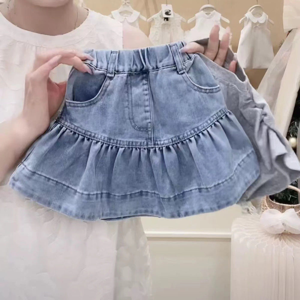 Girls' spring/autumn sweater set: sweet princess collar knit vest with ruffle trim and tassel detail (two-piece outfit)