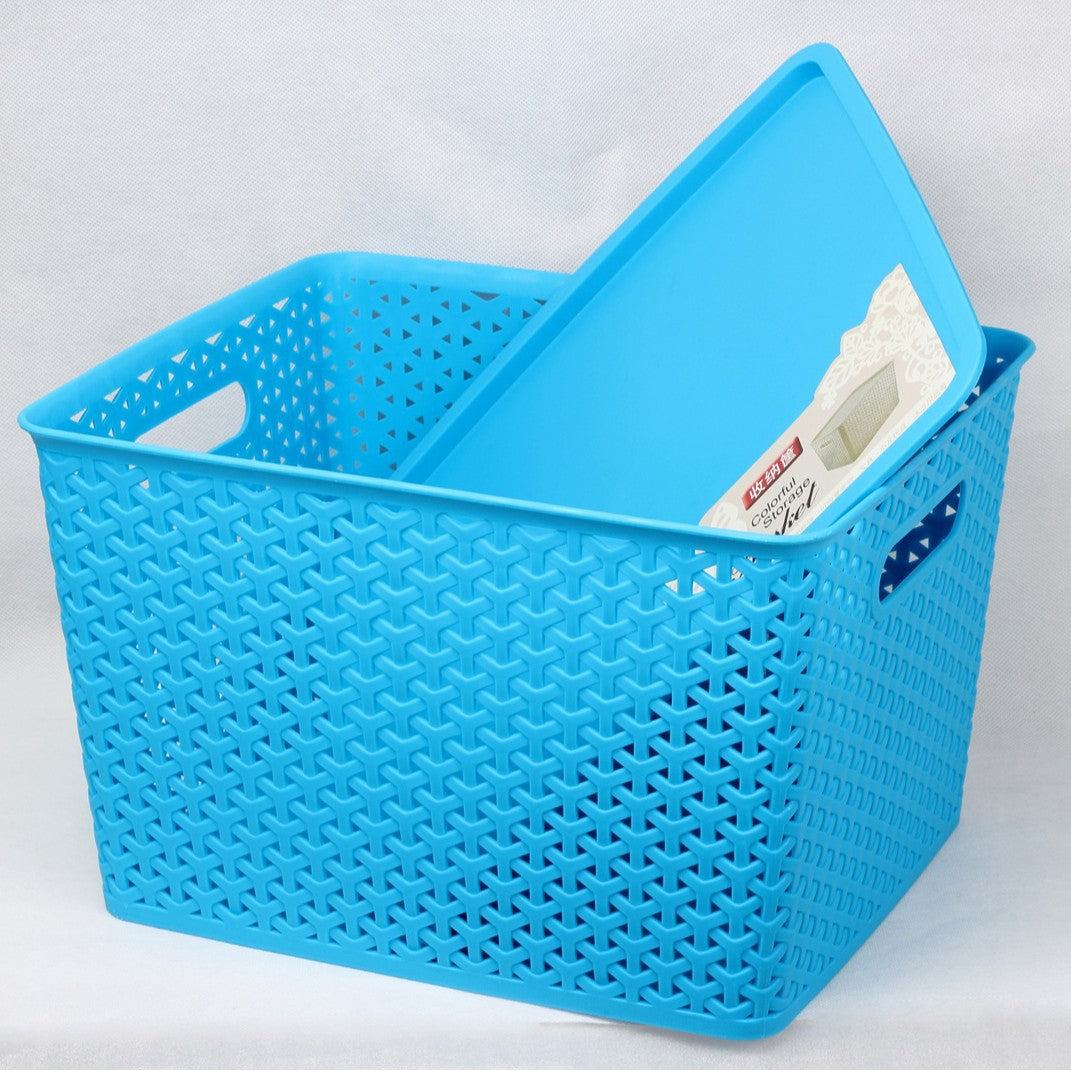 Rattan plastic storage basket Fruit basket Kitchen storage Office toy storage basket