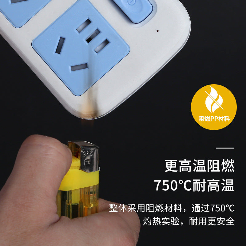 Office-style multifunctional wireless socket converter with usb, independent switches, multi-outlet power strip with night light