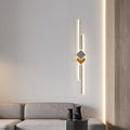 Minimalist long living room grille background wall ambient light zhongshan casual modern creative study bedroom bedside wall lamp