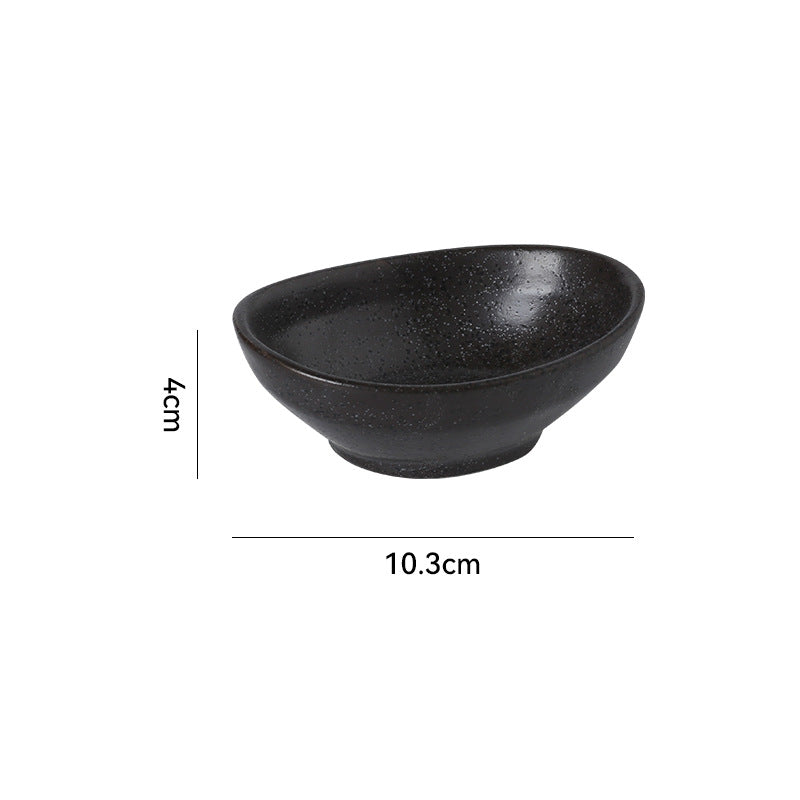 Japanese retro dipping sauce ceramic ingot dish - sushi topping, snack, and side dish plate - restaurant, hotel, and home use soy sauce dish