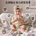 Newborn & infant early education 4-in-1 rattle instrument toy set - develops baby's auditory and visual development with hand drum
