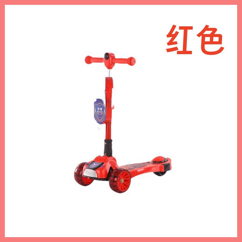 New children's meter high scooter foldable scooter stacking lifting meter high car big wheel flash children's skateboard folding
