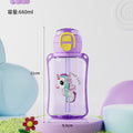 Fresh cartoon pop-top straw cup for home student kids convenient leak-proof strap carrying rope resistant to falling cute water cup