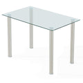 popular restaurant table modern casual rectangular tempered glass dining table glass dining table