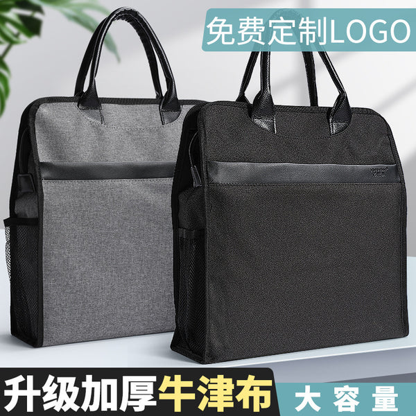 Yiyunchen briefcase vertical portable document bag business a4 meeting bag with water cup position information bag printed logo