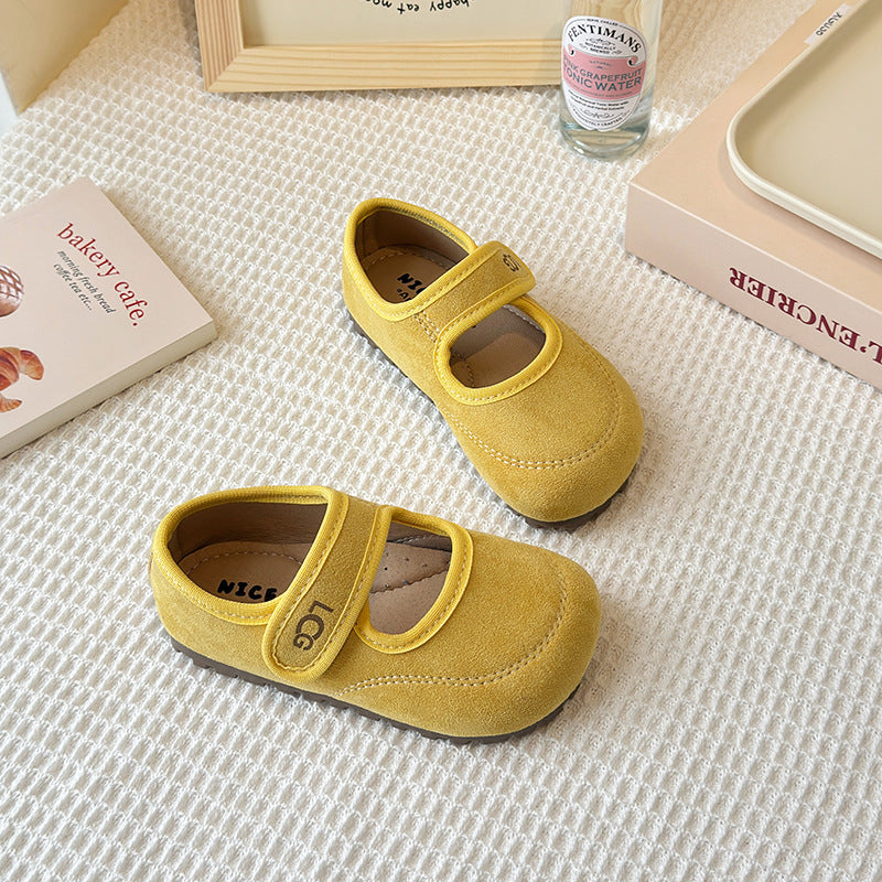 Children's French small leather shoes 2025 spring and autumn new Korean version of girls matte soft-soled princess shoes Birken Doudou shoes