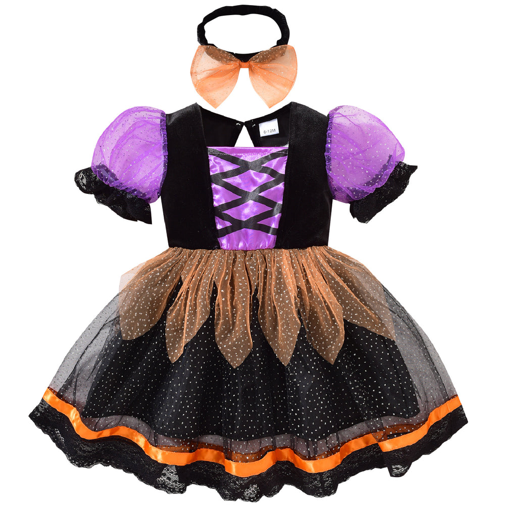autumn new children's halloween costume ball performance princess dress