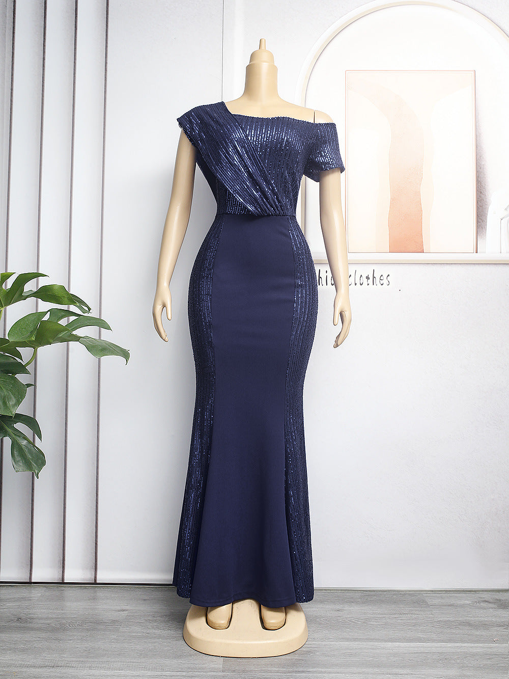 Fashion e-commerce export cross-border supply africa  women's clothing sequin patchwork evening dress bridesmaid dress dress