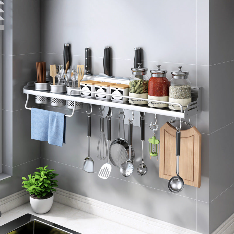 No punching kitchen rack wall-mounted space aluminum multi-functional products seasoning rack knife holder storage hanger