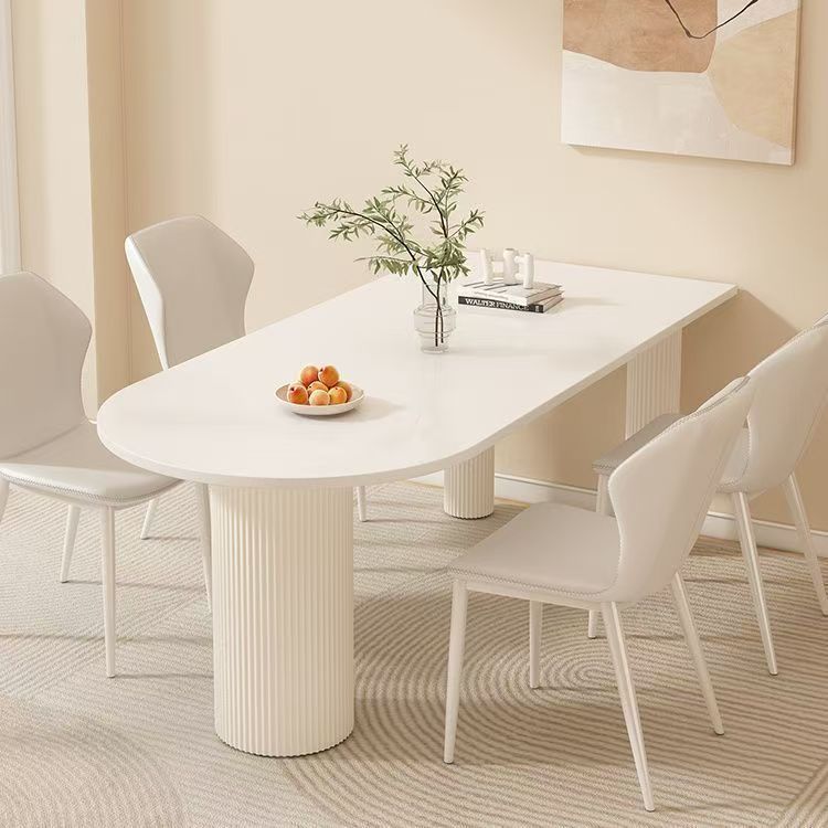 Cream style roman column slate dining table and chair combination casualfor home small apartment island table dining table all-in-one roman column table