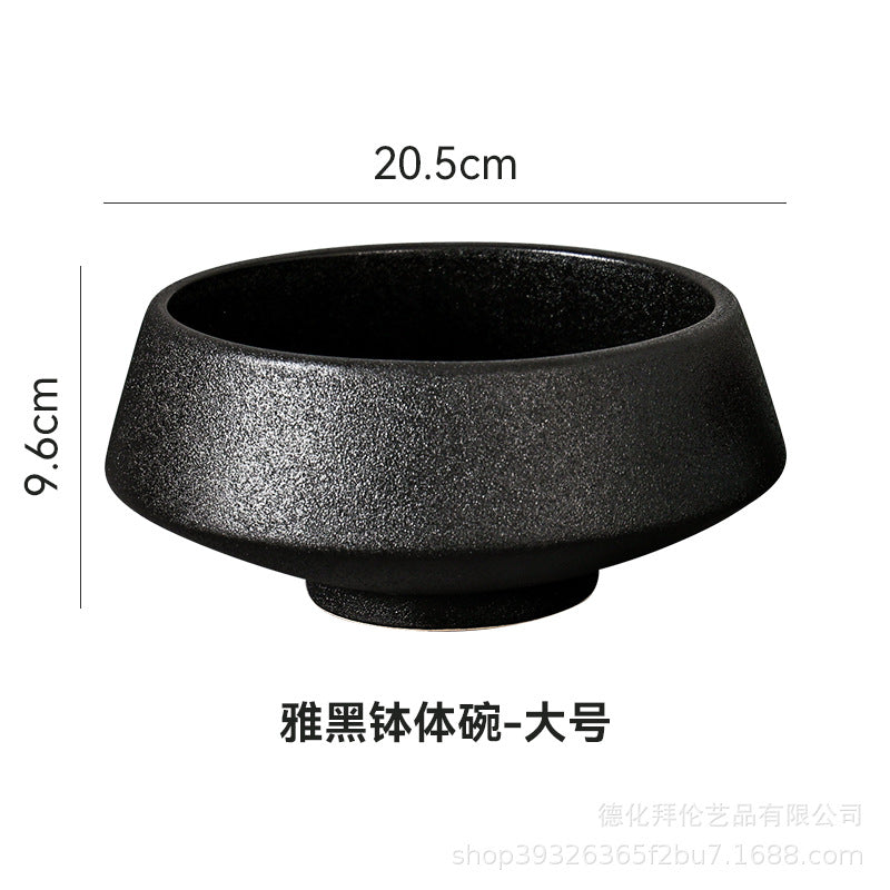 Japanese style creative tableware kiln-turned bowl, household salad bowl, dessert bowl, tall conical bowl for serving dishes