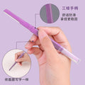 Shurmei straight handle double-ended eyebrow razor - women's safe micro-adjustment beginner eyebrow shaving kit tool set