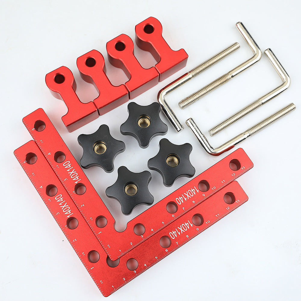 Woodworking right angle fixture, puzzle fixing clip 90 degree right angle positioning ruler, aluminum alloy woodworking right angle positioner