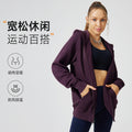 Fall and winter sports outwear yoga outweartops hooded cardigan outwear women's loose fitness clothing long sleeves yoga clothing