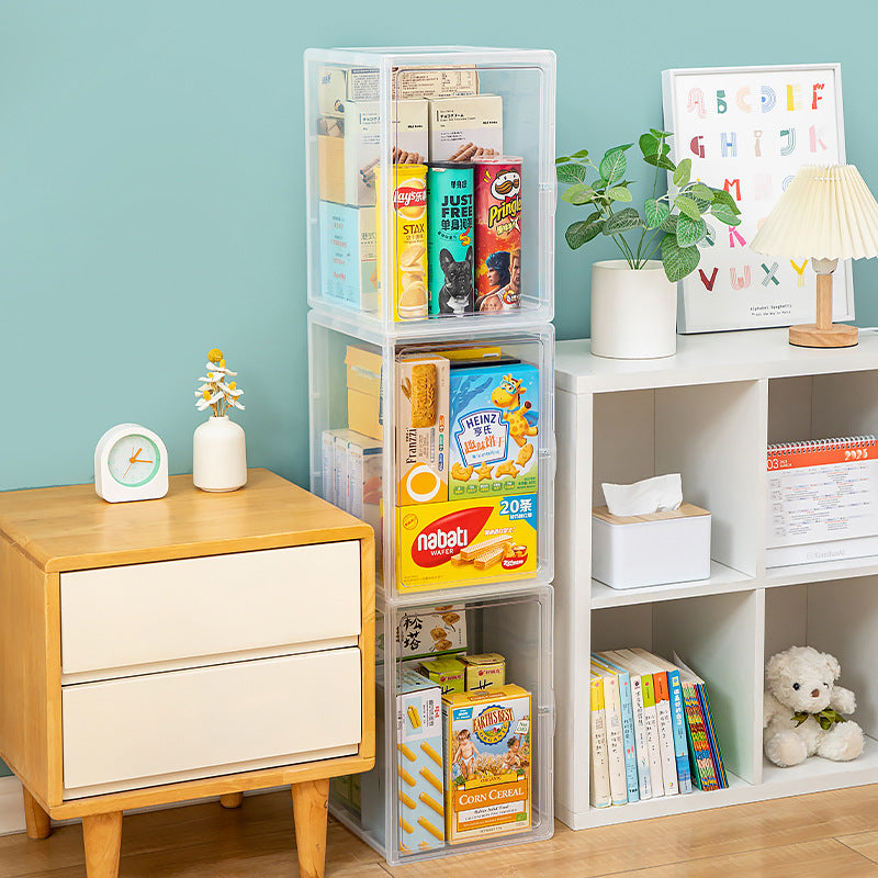 Household living room, children's toys, lockers, transparent plastic snack storage cabinets, foldable clamshell, and seam storage boxes.