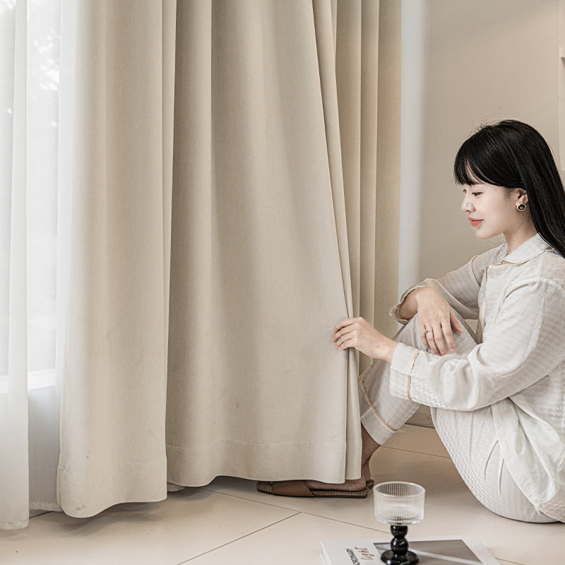 New french-style lan rong chenille curtains for bedroom, premium high-blackout curtain fabric, ready-made curtains, shaoxing curtain wholesale
