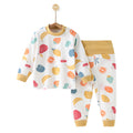Baby autumn clothes suithigh waist belly protection men and women baby children long sleeves separates pajamas autumn pants pure cotton kidssuit