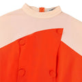 Autumnew arrival half turtleneck button contrast color party dress puff sleeve waist elegance hip skirtdresses