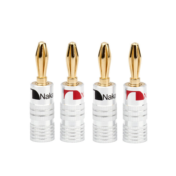 Copper gold-plated banana plug 4MM solder-free audio power amplifier, speaker terminal, speaker cable connector, lantern head