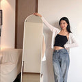 Cream style full-length mirror, rotate full-length mirror, fitting mirror, movable floor-standing clothes rack, floor mirror, all-in-one coat rack