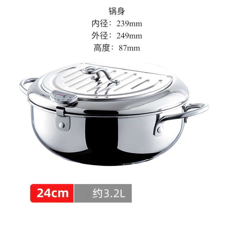 Japanese-style tempura fryer - 304 stainless steel deep fryer for home use - energy-saving small fryer