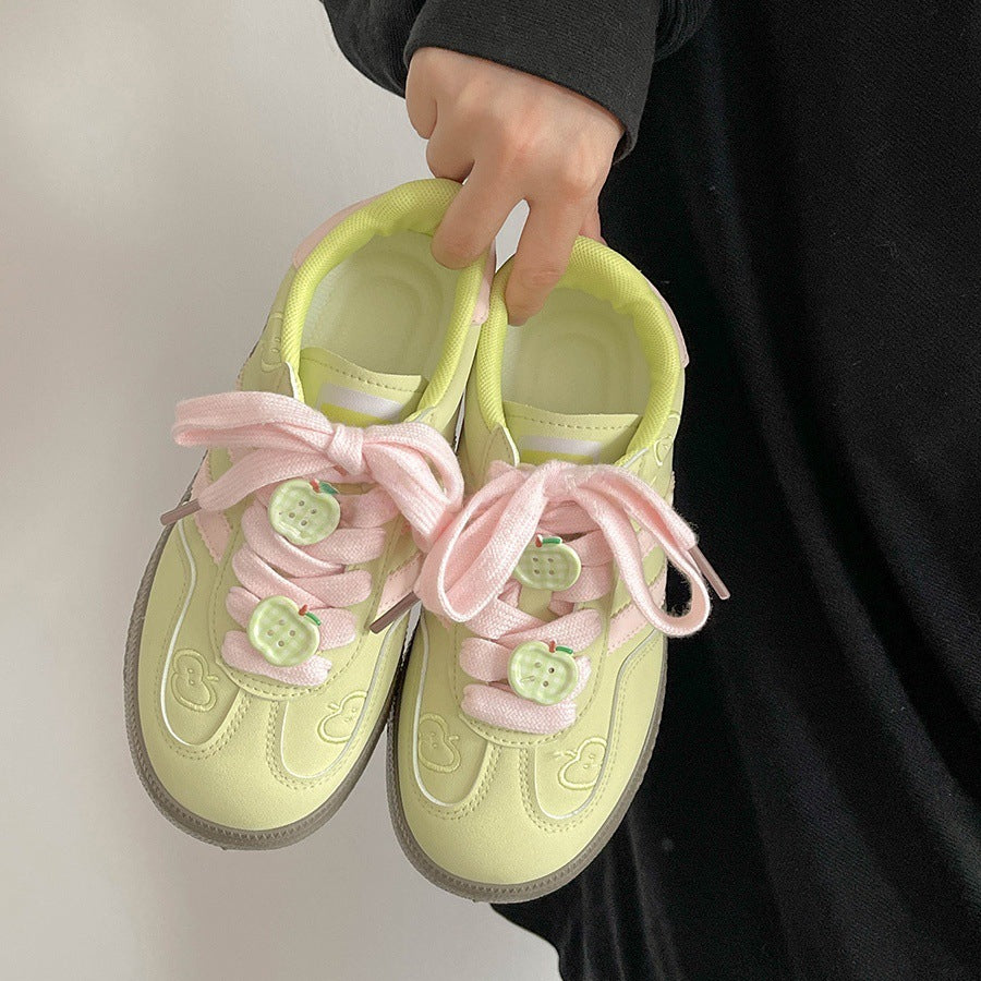 Summer chunky platform korean style white sneakers for women 2026, leather upper, versatile chic, breathable athletic casual board shoes for students