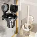 Suction cup toilet brush holder - wall mounted, no-drill, all-around cleaning for home bathrooms