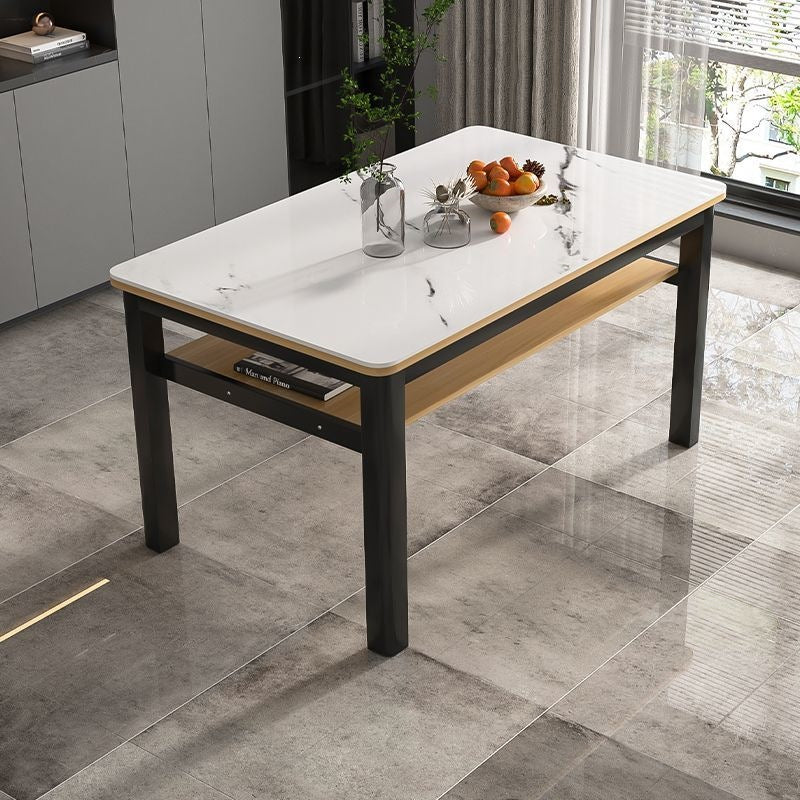 Modern tempered glass double-layer dining table and chair set - perfect for small spaces, home use, rental properties, and dining areas