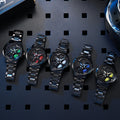 New creative tech men's steel band watch - hollow rotating dial quartz watch - dropshipping available