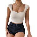 New arrivalsummer hot girl waffle grids square neck short vest fashionexportbackless wide shoulder strap exposed navel tops for women
