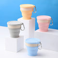 Upgraded silicone collapsible cup with hanging hole - portable travel water bottle for outdoor use, suitable for kids