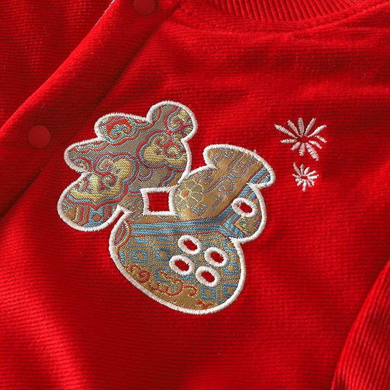 New year girl han dynasty grab one year old winter clothing new year greetings baby boy clothes baby chinese style festive tang suit suit