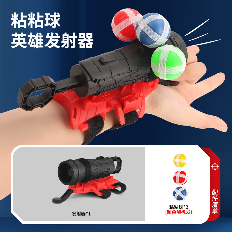 spider launcher sticky ball target ejection ball gun wrist jet indoor dart men kids toys