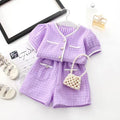 Girls' summer new arrival: casual chic chanel-inspired outfit - short sleeve top & shorts set