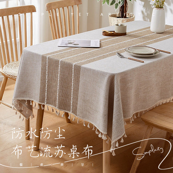 Modern simple dining table cloth household decorative table fabric rectangular imitation cotton and linen coffee table tablecloth home dining table tablecloth