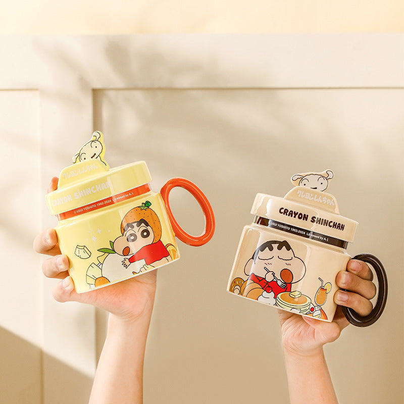 Crayon Xiaoxin Ceramic Cup with Lid with Handle Bracket Mug Office High Value Water Cup Gift Box