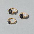 French retro minimalist jewelry round disc diamond starburst sun layered ring set snake electroplated women's rings