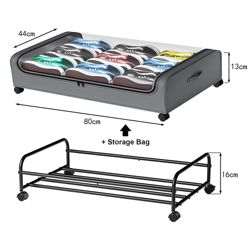 Home Storage Under Bed Storage Box with Wheels 43 Liters Large Capacity Under Bed Storage Rack Wholesale