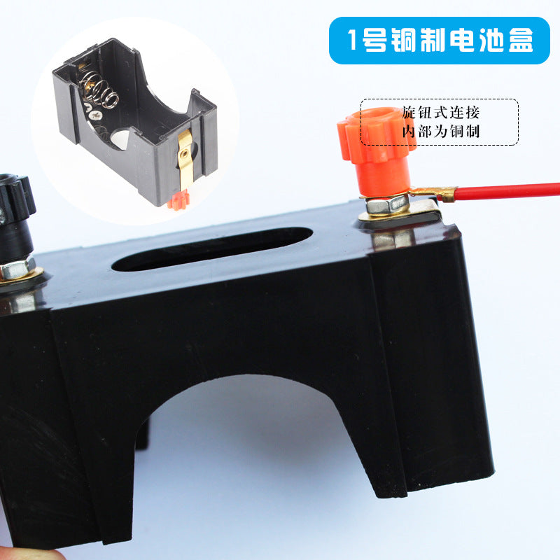 Copper experimental battery box No. 1 battery clip junior high school physics teaching instrument, equipment for series and parallel circuits