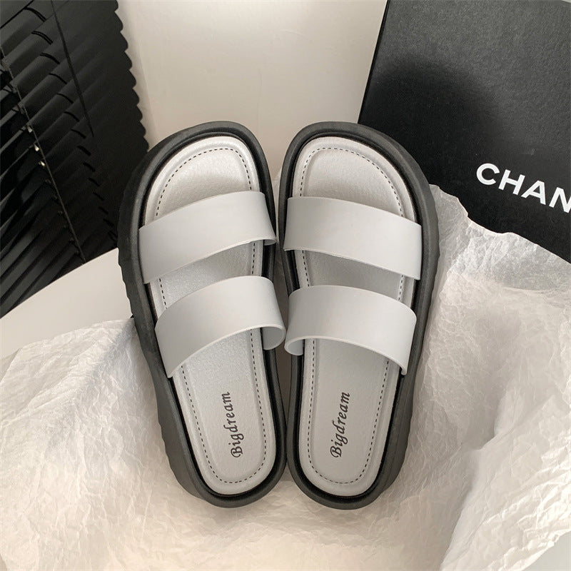 Women's double strap sandals - 2024 summer new arrival - outdoor beach thick sole slides - wholesale breathable lightweight sandals