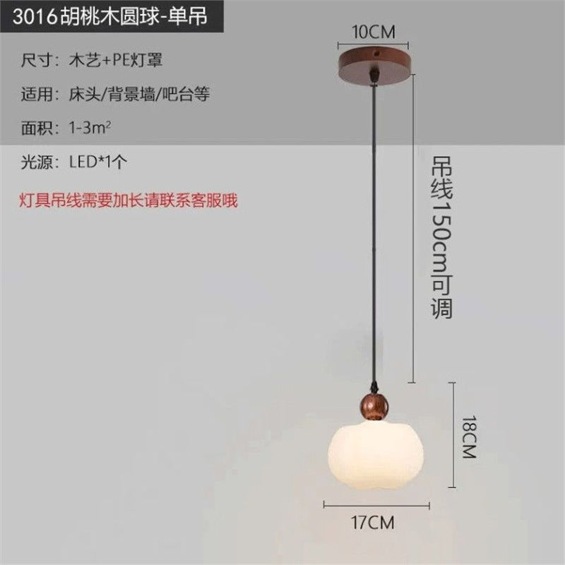 Medieval style lamps bedroom bedside small chandelier bedside table retro restaurant aisle new chinoiserie single head long hanging lamp