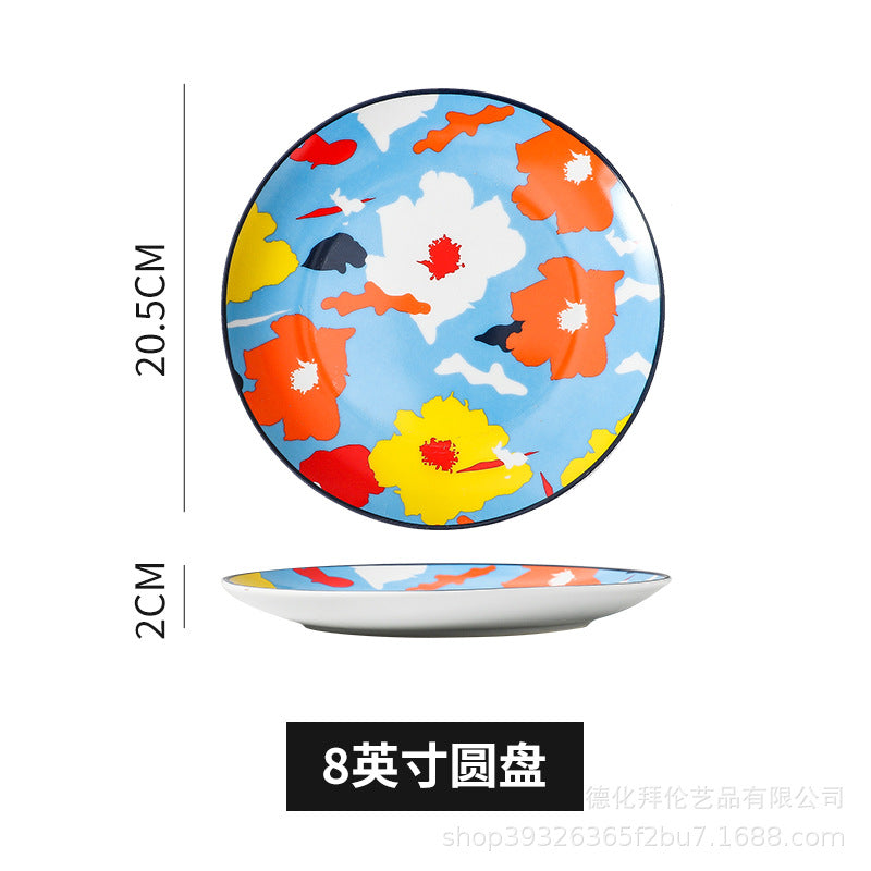 Nordic art ceramic dessert plate - three-tiered skewer plate for fruit and pastries - wholesale feature plates for hotels and restaurants