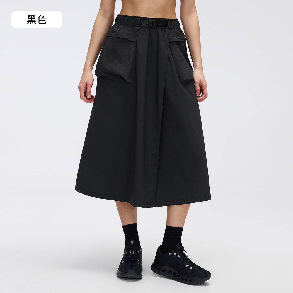 Women's active skirt - summer casual versatile cargo skirt - outdoor water-resistant large pocket midi skirt d26048